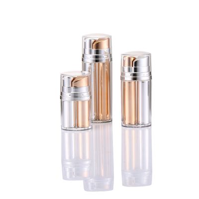 2 x 10 ml plastic luchtloze fles 20 ml dubbele buis luchtloze pompflessen huidverzorgingsvacuümflessen
