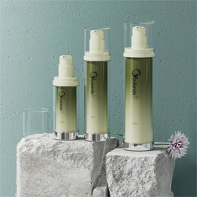 Gepersonaliseerd logo luchtloze lotion pomp fles voor huidverzorging product 3pcs