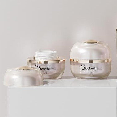 Persoonlijke Acryl lege crème container 30g 50g masker Dubbele muur crème pot