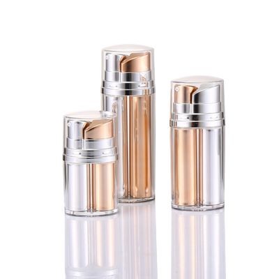 Plastic luchtloze fles Dubbelbuis luchtloze pomp flessen Huidverzorging Vacuüm flessen 10ml 20ml 30ml